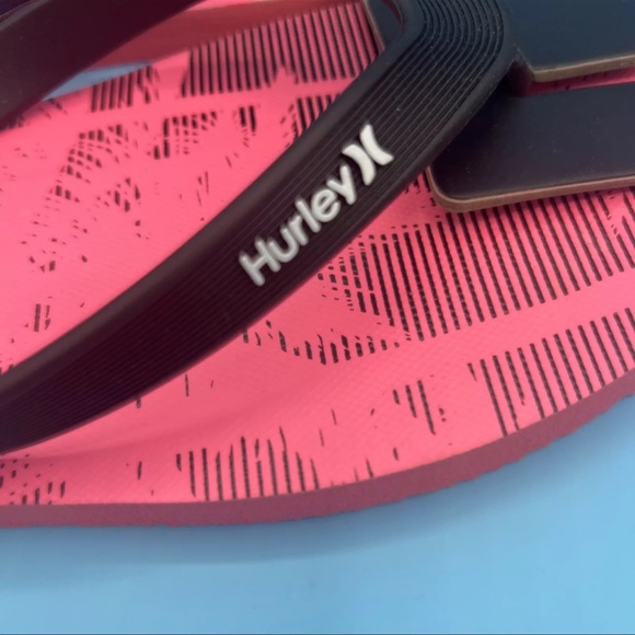 HURLEY Men SZ 10&12 Flip Flops Sandals Shoes Tropical Palm Tree Rubber Thongs - Picture 3 of 8